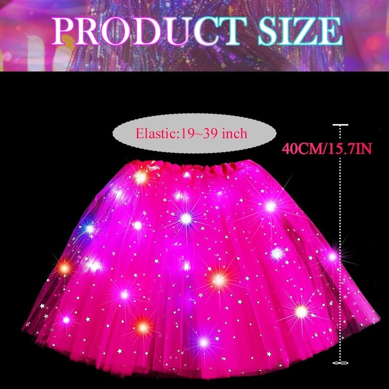 Nicute Light Up Tutu Led Layered Tulle Tutus Skirt for Women - Image 5